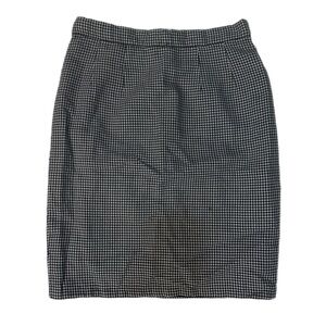 Vtg Carlisle Black/White Lined Houndstooth Print Pencil Skirt Size 2 Eccentric
